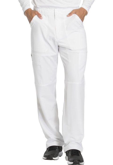 Мужские медицинские брюки DK110 Dickies Мужские прямые брюки с функциональным шнурком, молнией с застежкой на кнопку. Также есть передние карманы, сзади накладные карманы. 
Состав 91% Полиэстер / 9% Спандекс